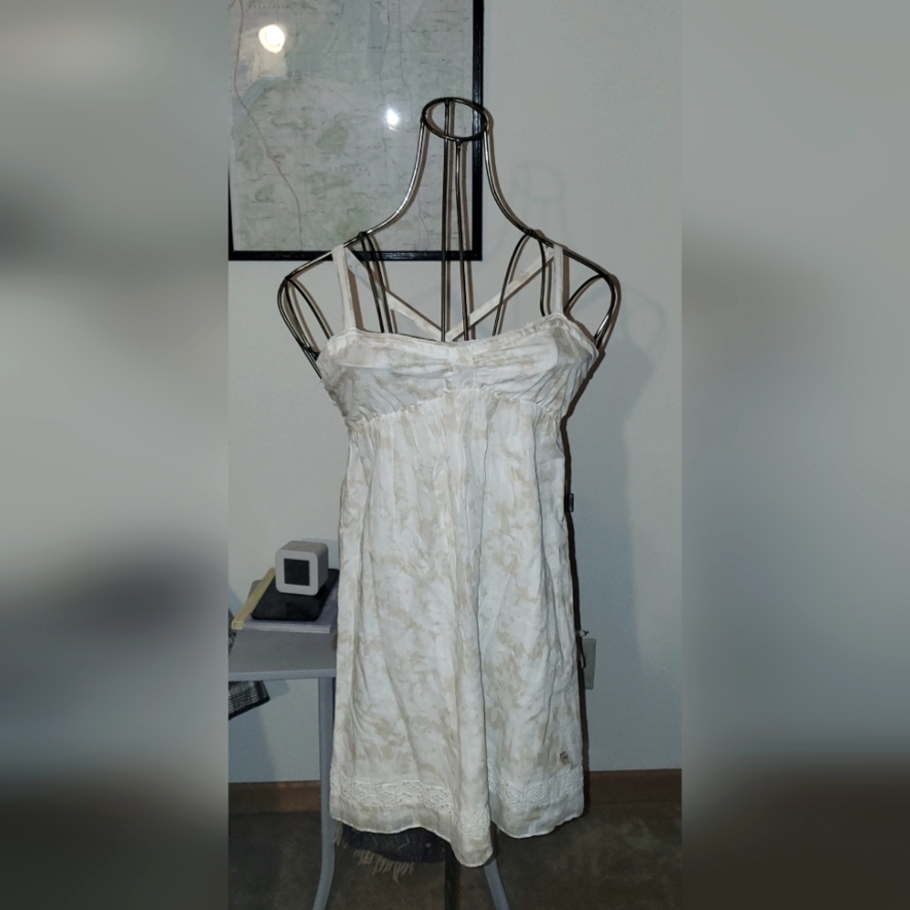 Abercrombie cream floral sun dress, size medium